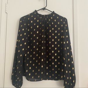 Gold & Black long sleeve blouse